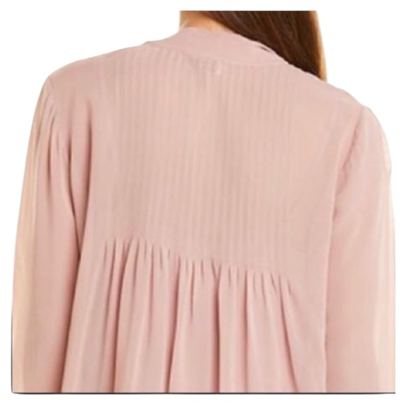 Club Monaco Silk Tunic Pintuck Seersucker Relaxed Fit Shirt Shift Mini Dress NEW - Picture 9 of 12